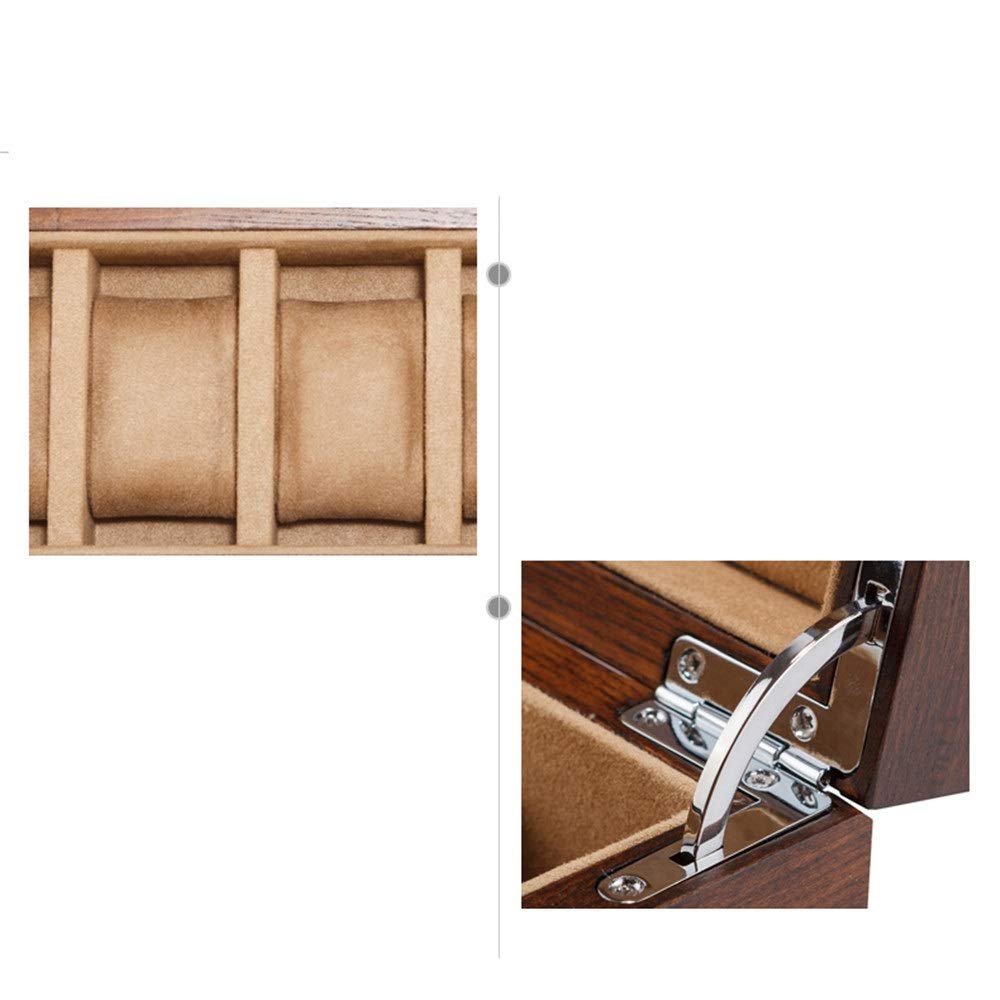 Uhrenbox aus Ulmenholz, reines Massivholz, Uhrenbox mit 5 Fächern, mechanische Uhren-Display-Sammlung, Aufbewahrungsbox, Schmuck-Organizer, perfekt für den persönlichen Gebrauch Present