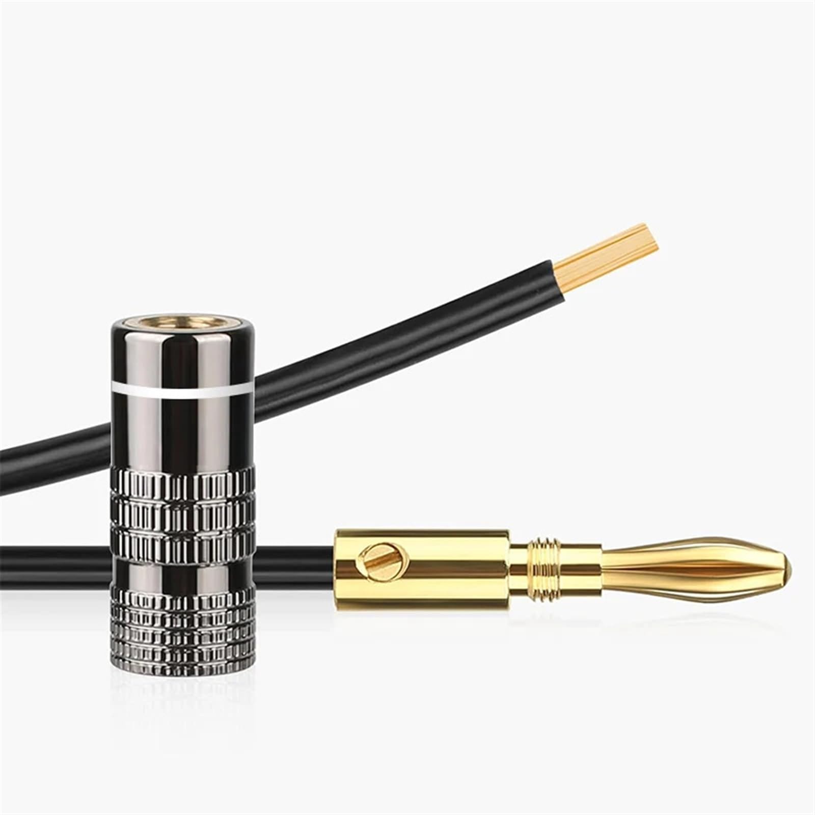 Conector Banana de 4mm cable de altavoz y adaptador de audio apilable de tornillo 6