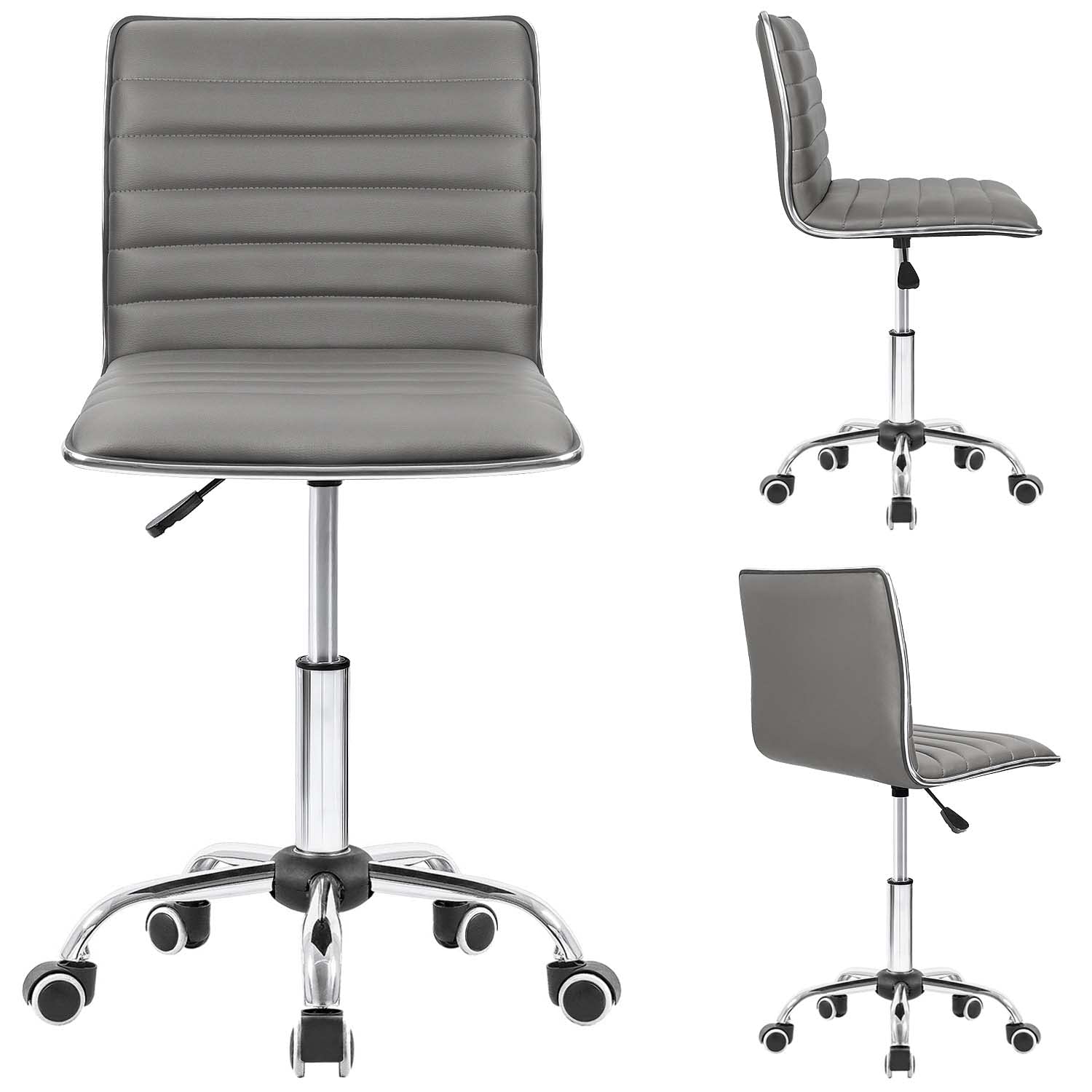 Snapklik.com : Homall Modern Adjustable Low Back Armless Ribbed Task ...