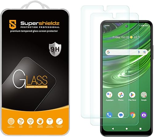 Supershieldz Protector de pantalla de vidrio templado diseñado para Cricket Outlast y AT&T Jetmore, antiarañazos, sin burbujas