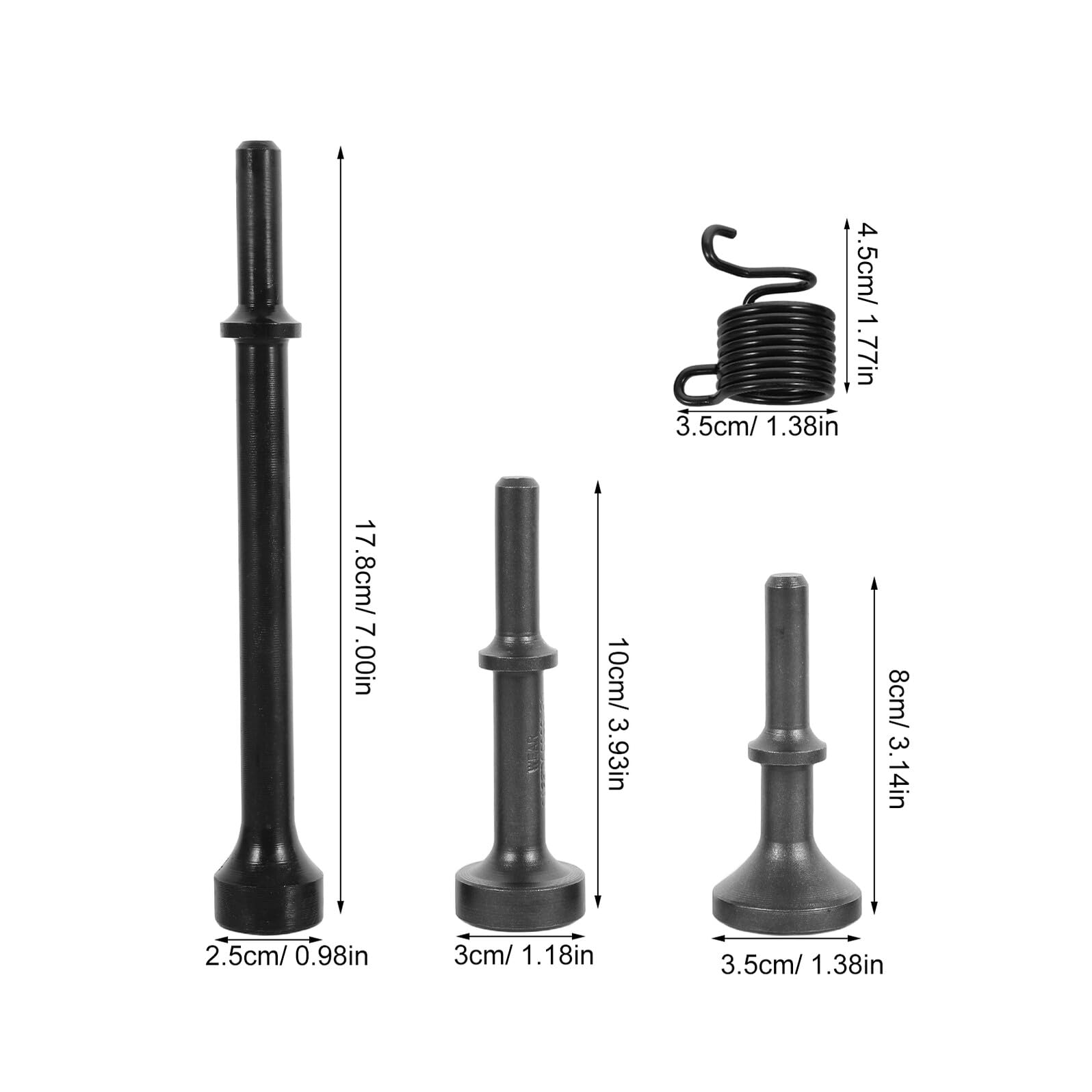 5 Piezas Martillo Neumático Accesorios con Retenedor de Resorte de Acero para Cincelado Remaches y Reparación Automotriz Kit Compatible para Herramientas de Aire