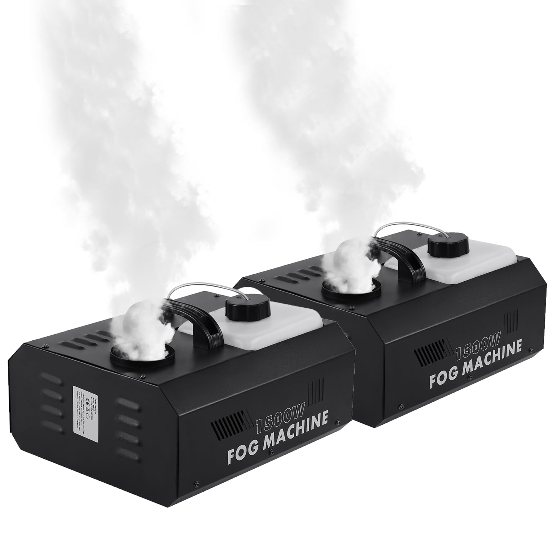 1500W Nebelmaschine mit DMX Funktion, Tragbare Effektmaschine ideal für DJ Auftritte, Disco, Party, Halloween, Hochzeiten, Weihnachten und weitere Veranstaltungen - 2 Stück