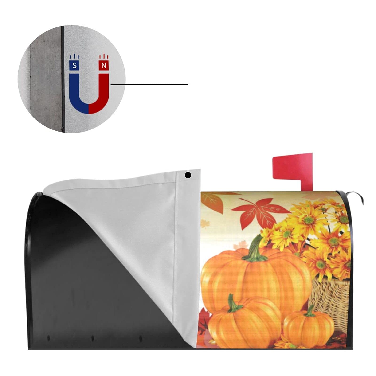 Housse De Boîte Aux Lettres Magnétique Motif Citrouille