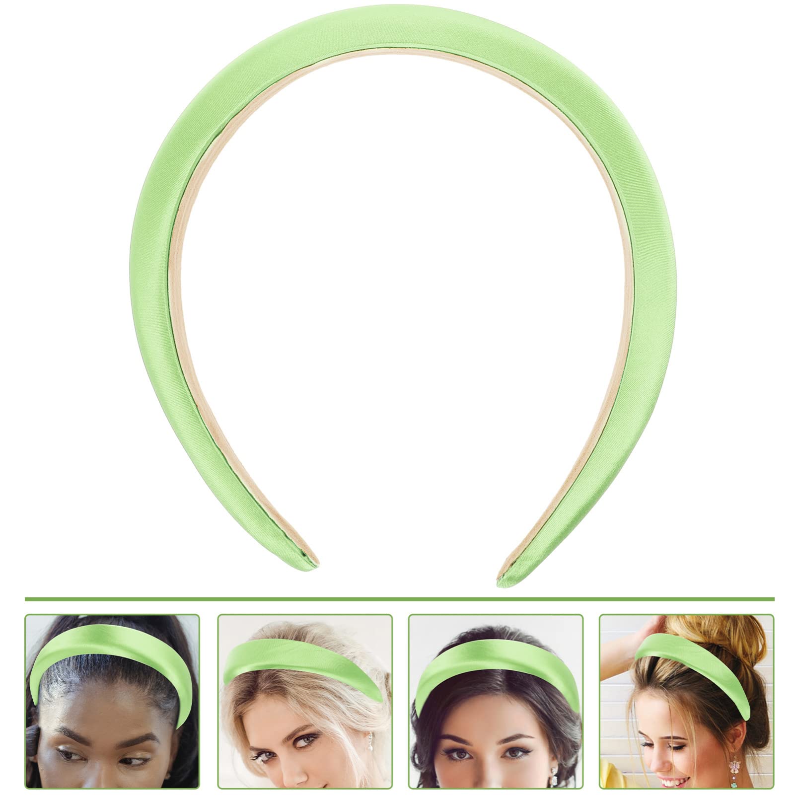Atoden Blaues Stirnband Aus Satin – Gepolstert, Dick, 15,2 Cm, Für Damen & Mädchen, Vielseitig Tragbar
