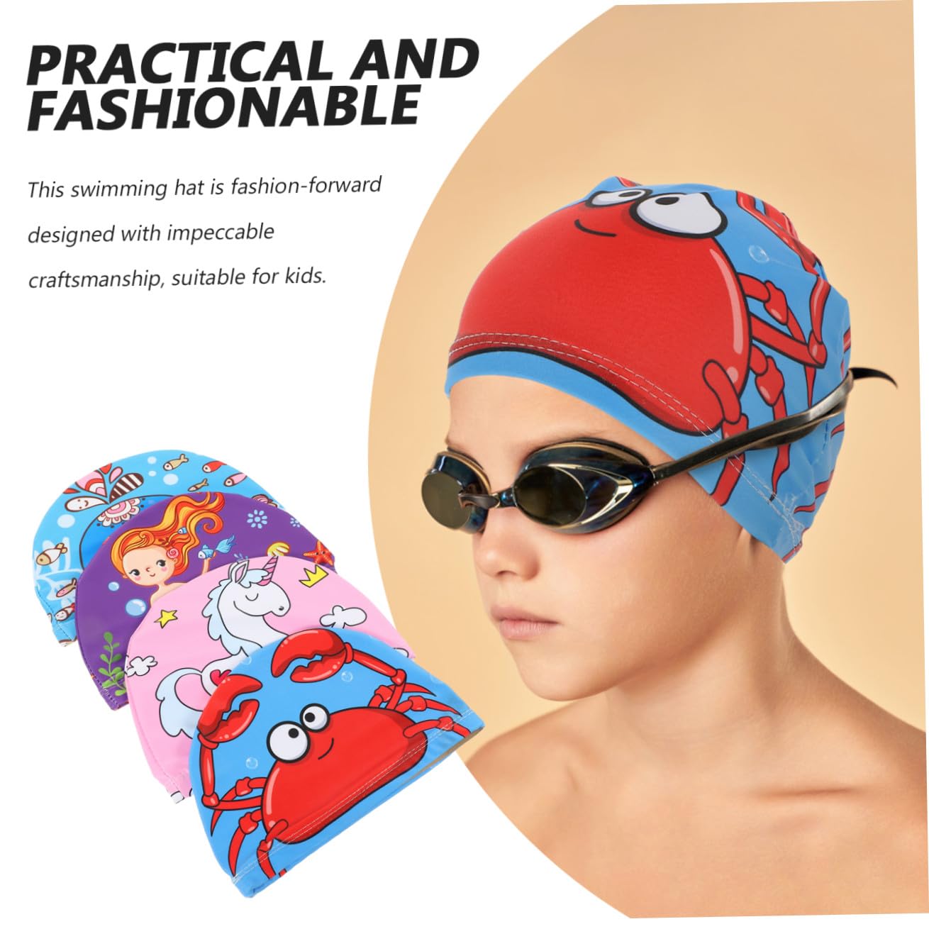 Toddmomy 4 Cuffie per Design Divertenti per Ragazzi e Ragazze Antiscivolo Piscina e Doccia