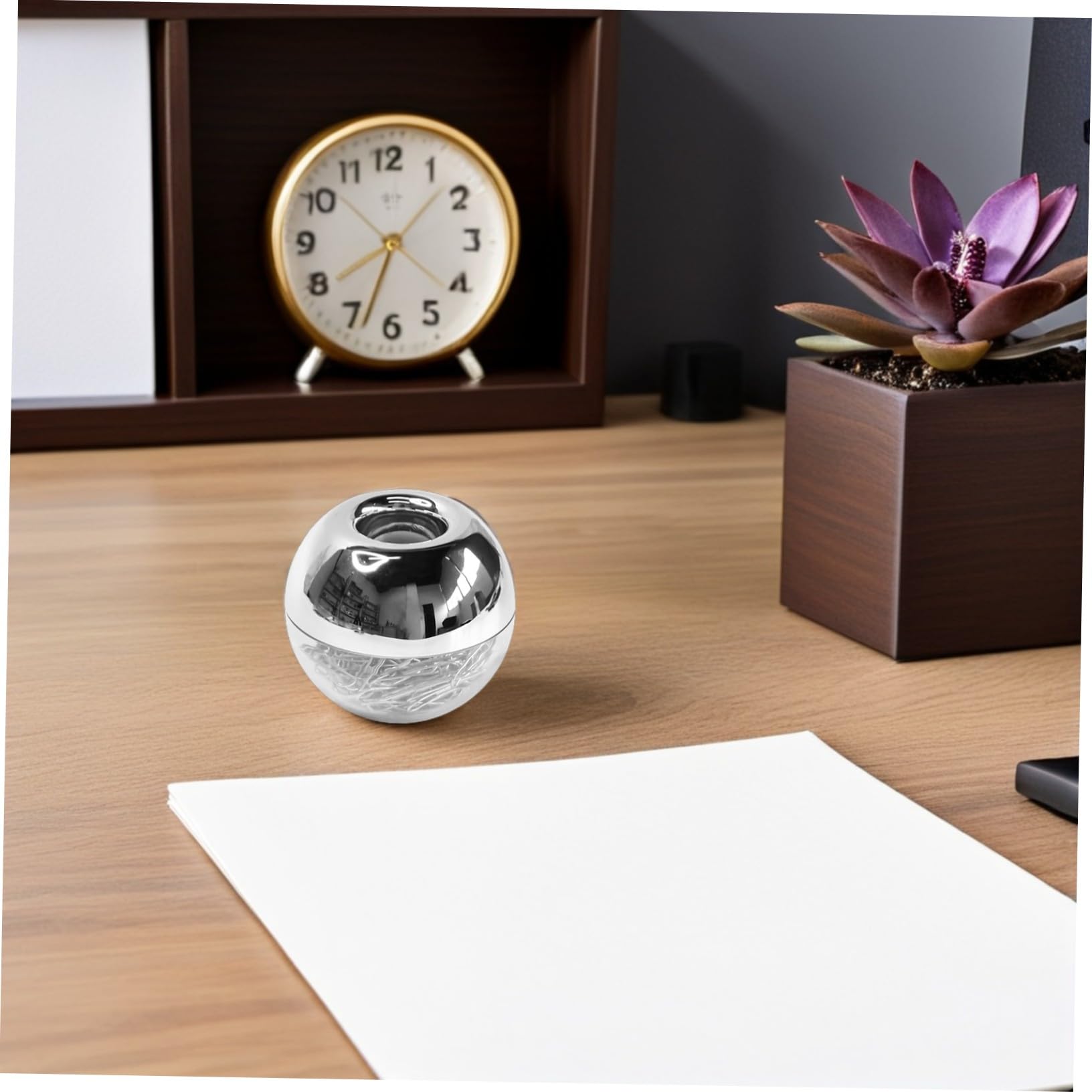 2 Satz Büroklammern aus Metall mit Magnetbox in Silber für Büro