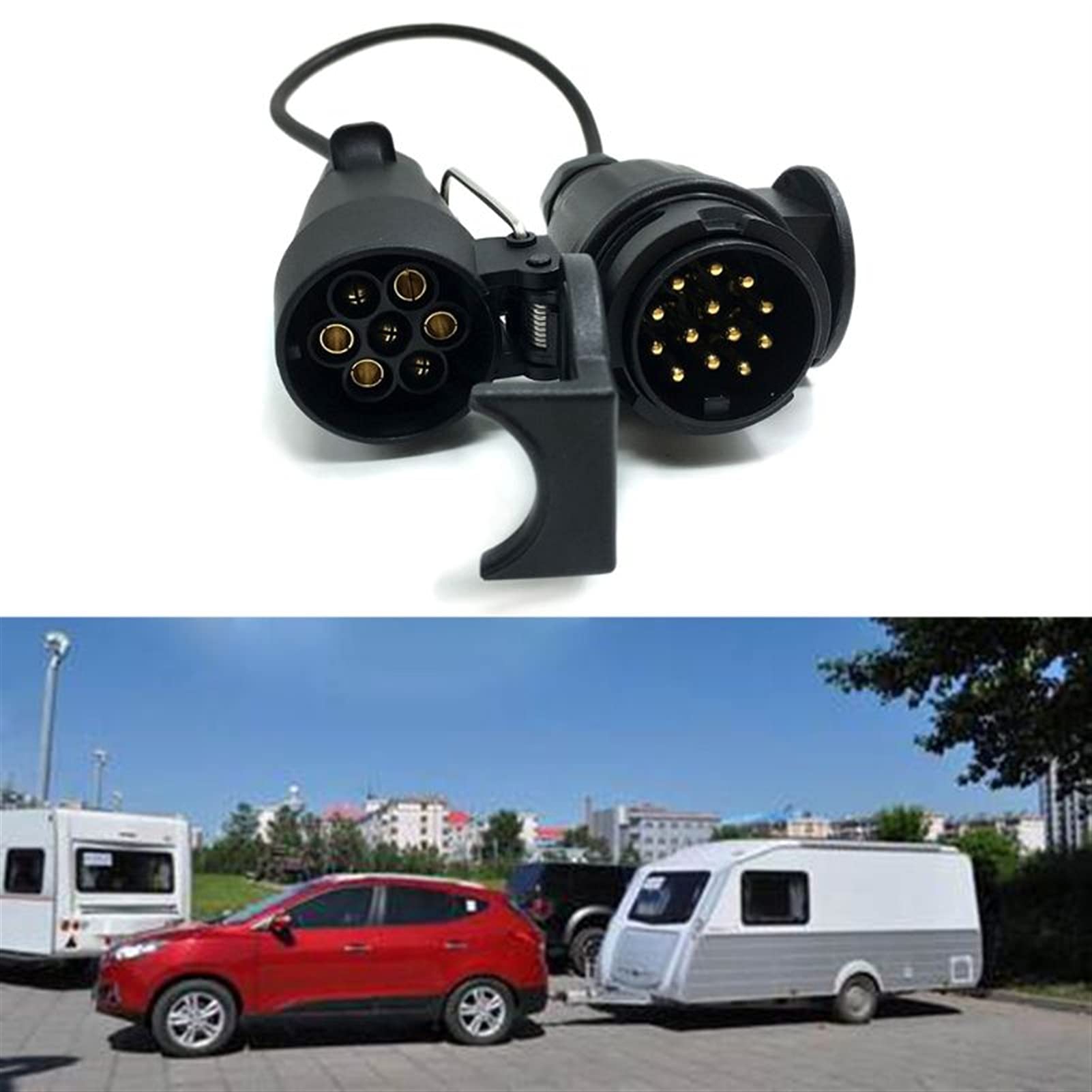 7 PIN do 13 PIN Przyczepa Adapter Converter ołowiu z złączem okablowania kablowego 12 V Gniazdo wtykowe U1JF
