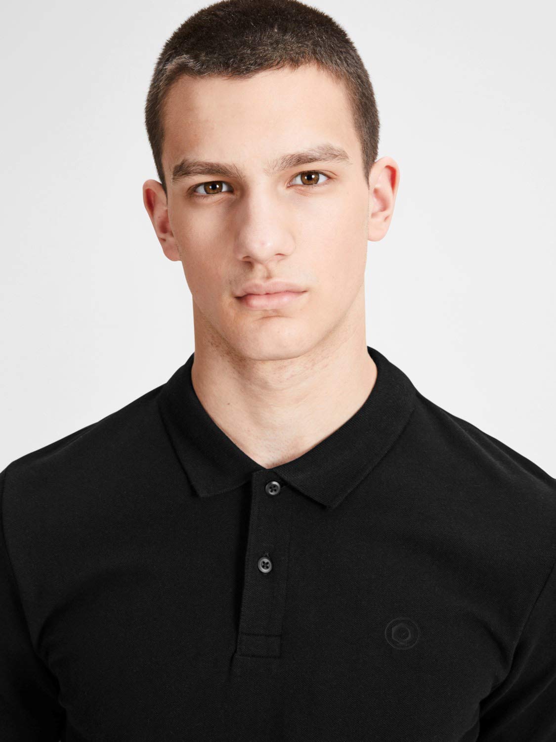 JACK & JONES 12171776 Lot de 3 polos slim fit à manches courtes pour homme, noir, blanc, bleu, gris, XS, S, M, L, XL, XXL