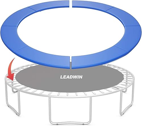 LEADWIN Almohadilla para cama elástica, 12 pies y 14 pies, funda de resorte universal de repuesto para trampolín, resistente a los rayos UV,