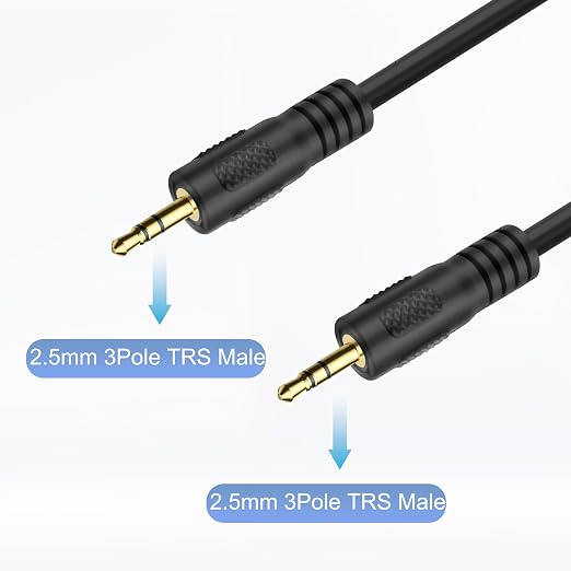 Cable de audio MEIRIYFA 2.5mm TRS Macho a Macho 1.8m miniatura 6