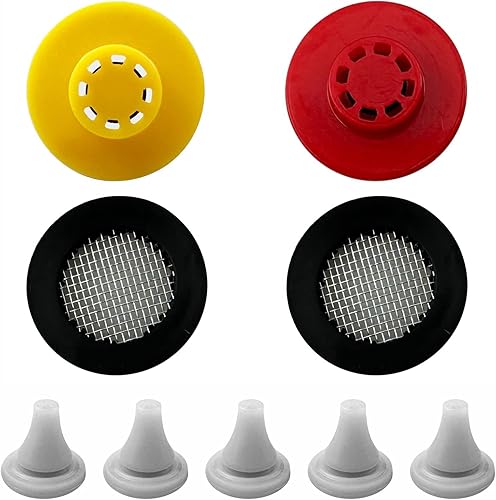 Voolan Juego de restrictores de flujo de ducha  Piezas de repuesto de cabezal de ducha fijo -1.8 y 2.5 GPM limitador de flujo + 2 juntas de filtro +