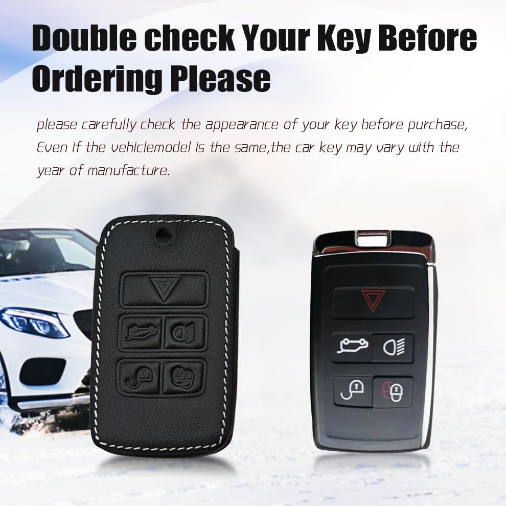 Car Key Fob Case,for Land Rover Defender Range Rover Ghibli,Levante Series Key Fob Case Cover Accessories Car Keychains,(Positive 5 Button) Black - Image 4