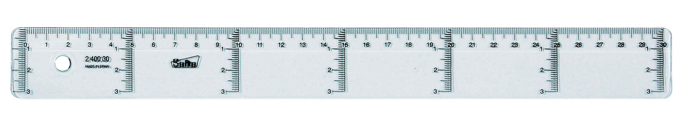 SAFTA Ruler of 30 cm. Glass