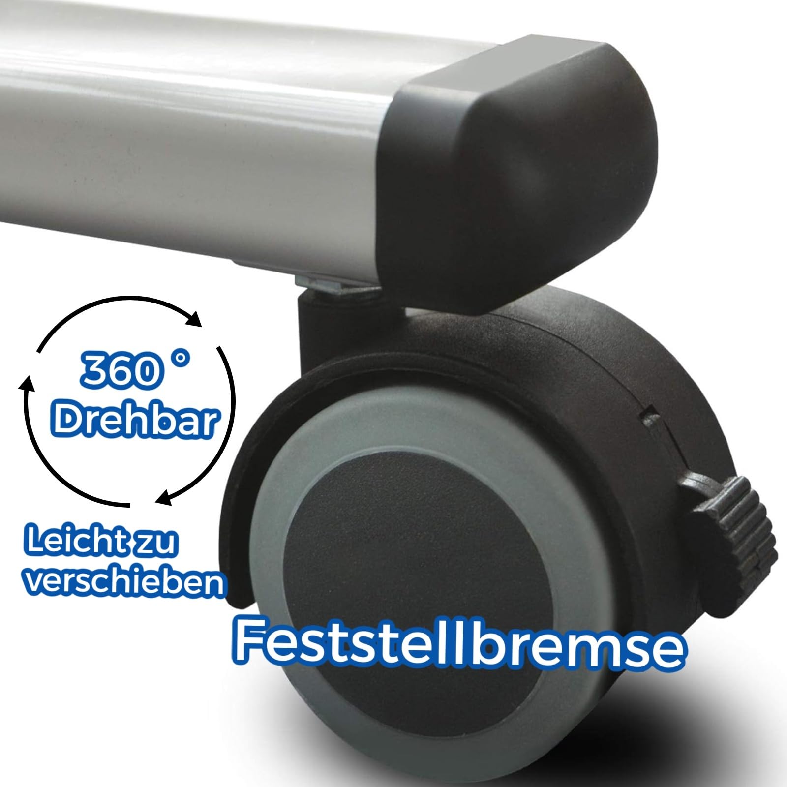 OfficeMarshal Whiteboard mit Ständer 120 x 220cm mobiles Whiteboard auf Rollen doppelseitige Stativdrehtafel magnetisch, beschreibbar, rollbar, leicht abwischbar mit Stifteablage, Aluminiumrahmen