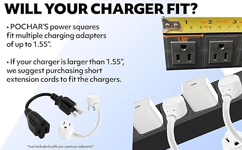 Miniatura 7 de POCHAR Gabinete de carga de 16 unidades para computadoras portátiles y tabletas, caja de almacenamiento con bloqueo para laptop con gestión de