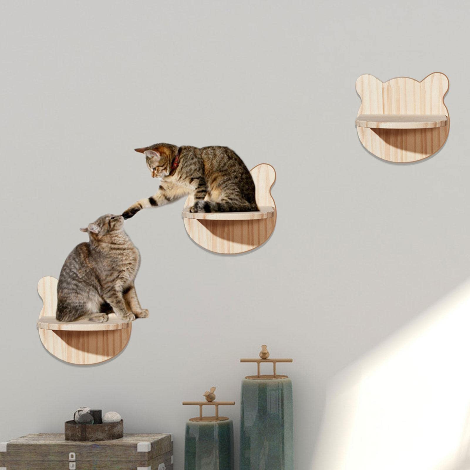 Kattenwandtrap om te klimmen, omkeerbare wandmontage, 4-traps