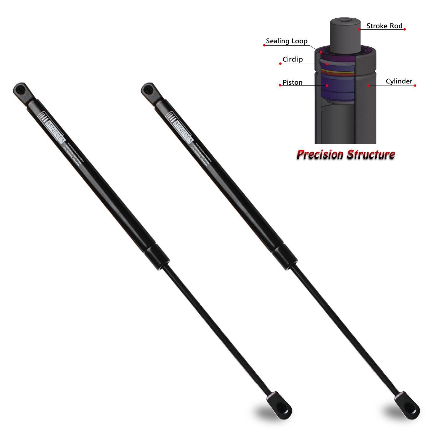 2PCs Rear Glass Window Struts for 2005-2009 Hyundai Tucson Gas Spring Charged Lift Supports Shocks Dampers SG367011, 871702E020