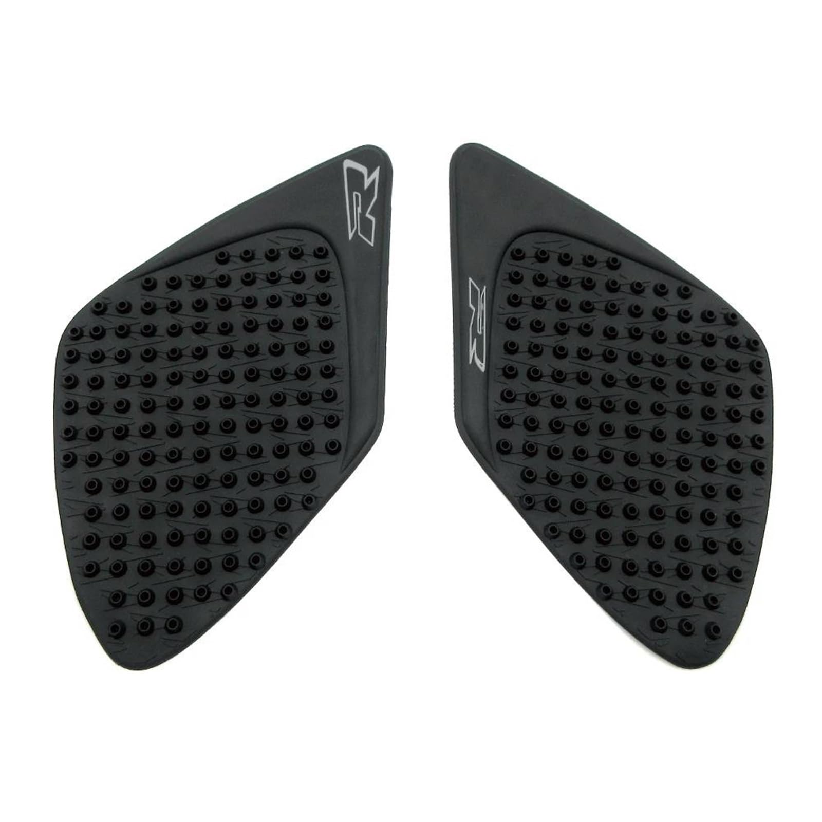 1 Pair Motorcycle Rubber Tank Pad Protector Stickers Gas Knee Grip Traction Side Decals for Suzuki GSXR1000 K7 2007 2008 Curved Surface(Black)