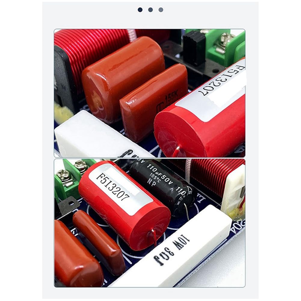 Diviseur audio 250 W haute et 2 voies - Diviseur audio en plastique - Diviseur Hi-Fi - 3000 Hz - Répartiteur de basses hautes et basses réglables - Filtre Hi-Fi haute fidélité