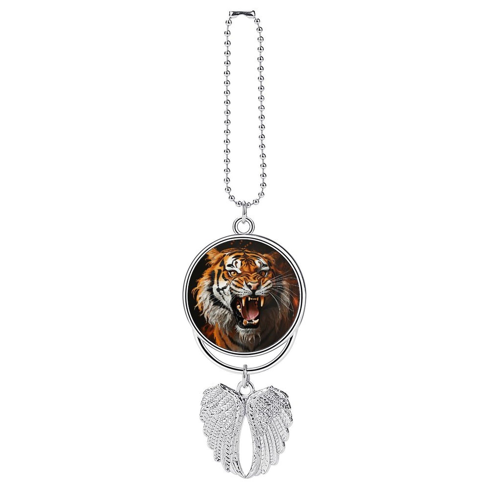 Roaring Tiger Car Pendant Personalized Car Hanging Ornament Auto Rear View Mirror Hanging Decoration Accessories Metal Cars Interior Ornament for Most Cars Truck SUV