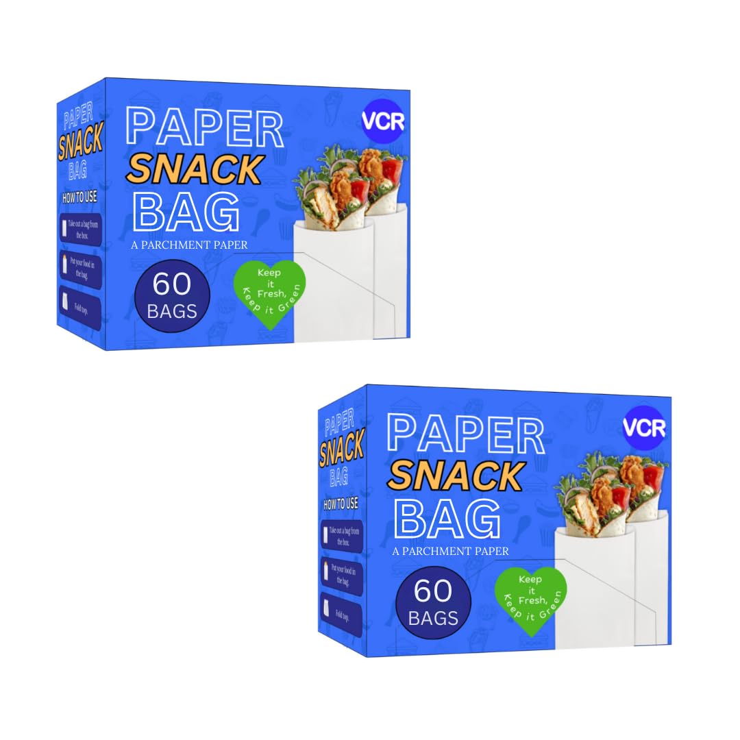 VCR Paper Snack Bags - 120 Pack for Baking & Storage -1