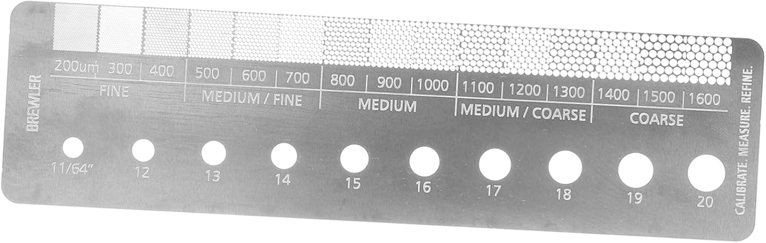 Lently Coffee Grind Size Measuring Ruler Coffee Ground Comparison Marker Measuring Tool Professional Kitchen Coffee Maker Home (6.3 x 1.6 inch), Metal colour, CGSMR-02