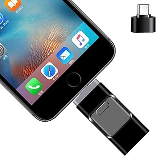 4 in 1 High Speed USB Multi Drive Flash Drive, High Speed Flash Drive 4 in 1 Multi-Functions USB Flash Drive, Photo Stick Omni for iPhone and Computer (16GB,Black)