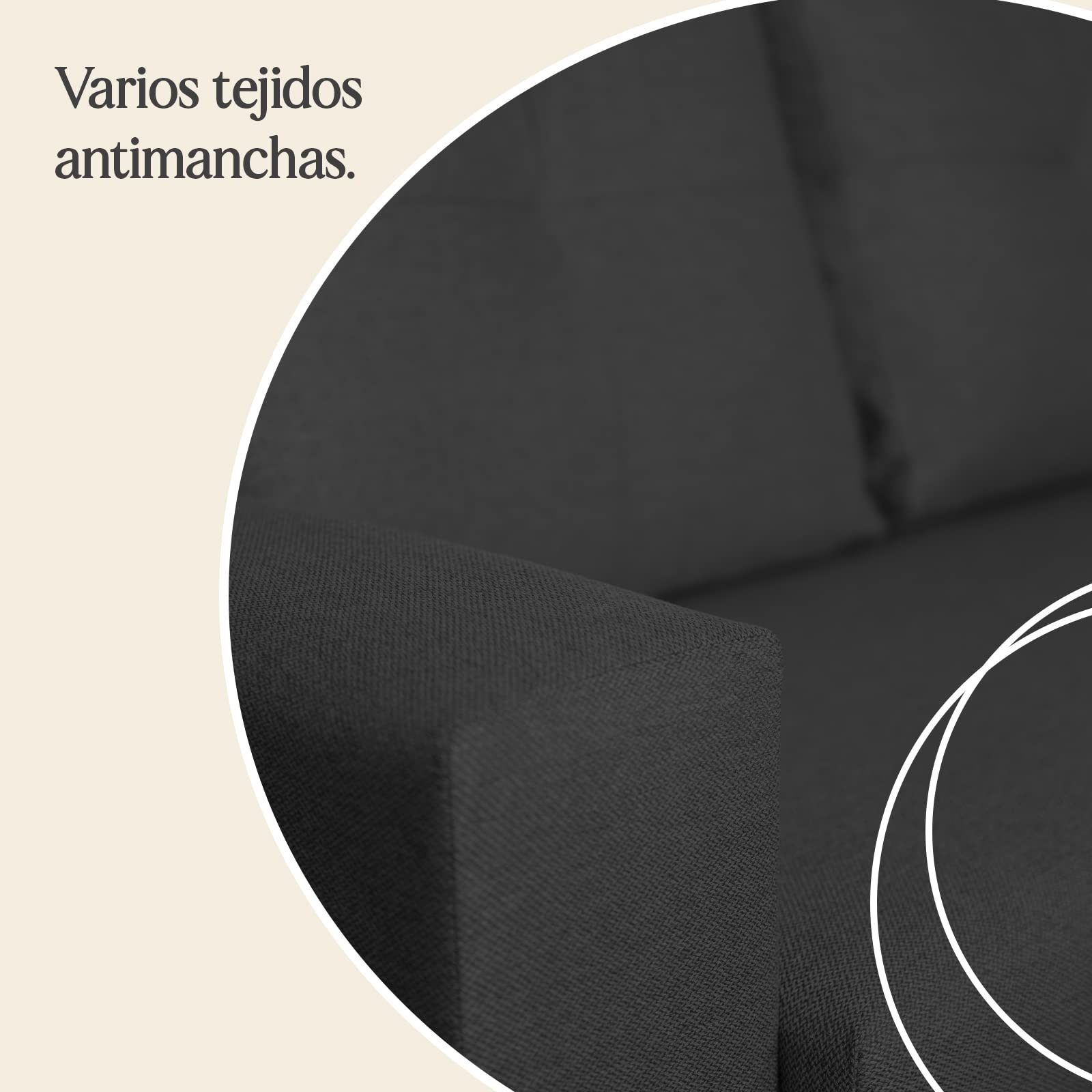 MUEBLIX.COM | Sofá Cama Cantabria | Sofá 2 Plazas | Sillón Cama | Sofa-Cama | Asientos Extraíbles | Sofá de Diseño | Color Antracita