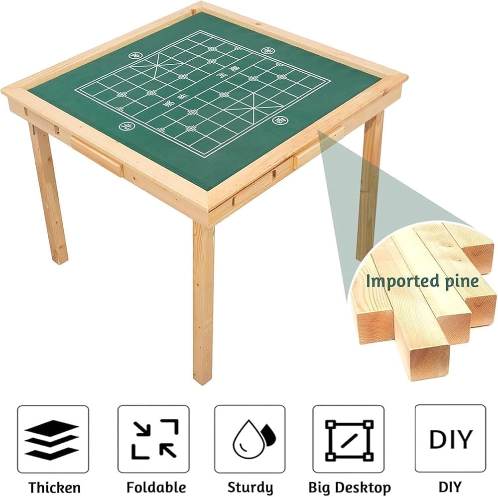 Stół Mahjong, kwadratowy składany stół do gry w pokera, gier planszowych i gier karcianych – wielofunkcyjny design dla rozrywki