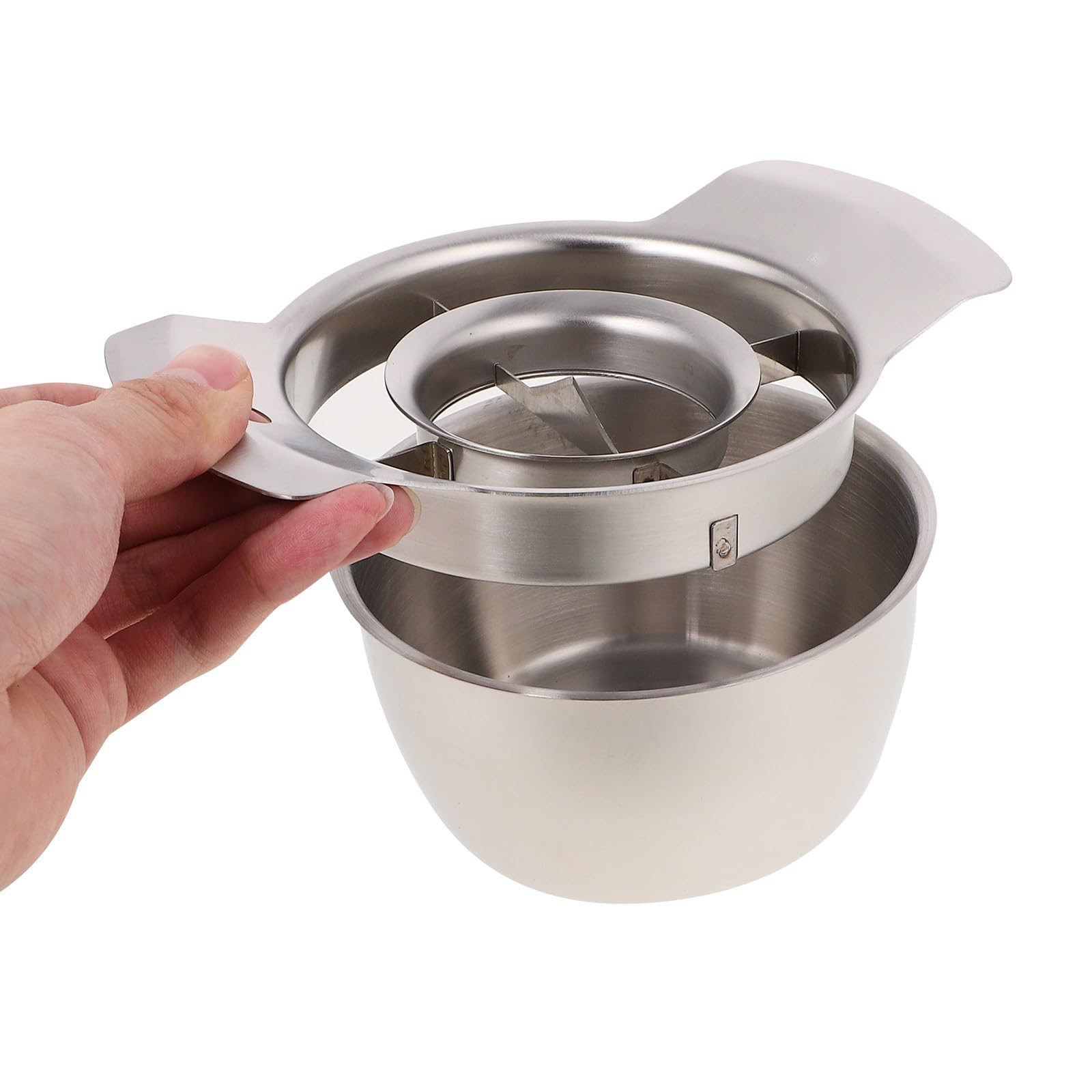 Abaodam Pelador de Frutas y Desgranadora de Granadas de Acero Inoxidable Cuenco y Martillo de Madera, Material Seguro y Grueso para Cocina Multifunción en Hogar