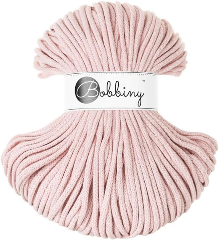 Bobbiny Premium 5mm Braided Macrame Cord (Pastel Pink) 100m