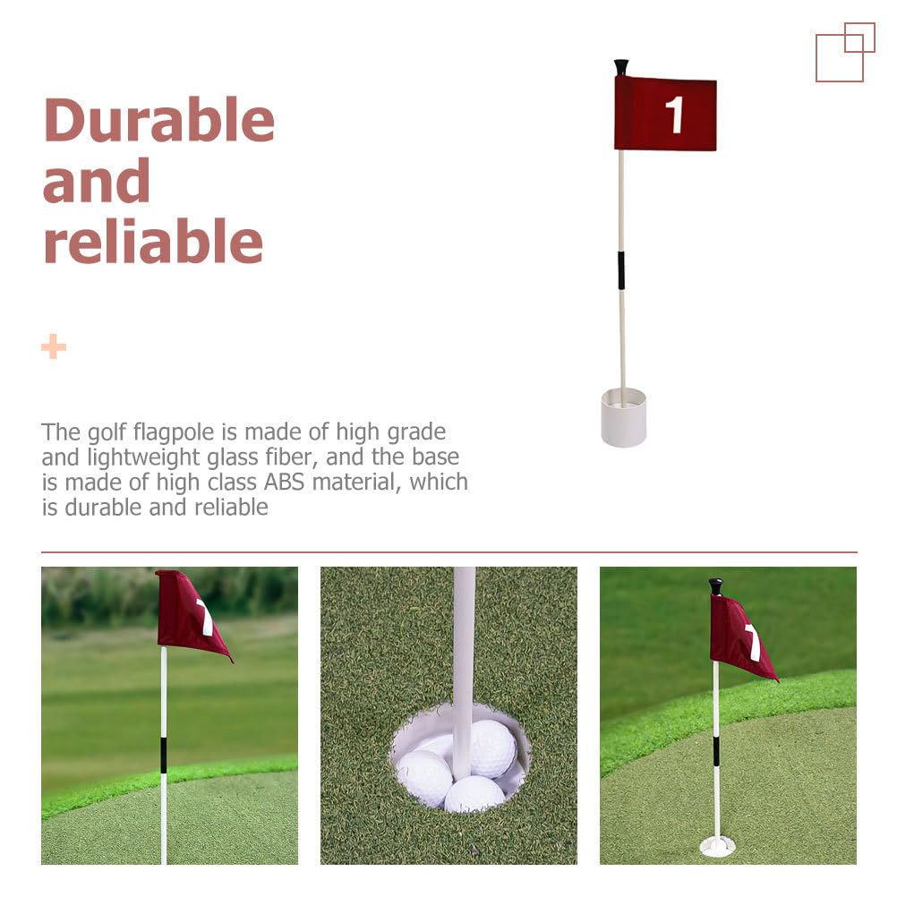 BESPORTBLE Golf-Flaggenstab, Golfflaggenstäbchen mit Bechern, Golf-Pin-Flaggenloch-Set, Grüne Flaggen und Stangen, Nummerierte Golfflaggen für Driving Range Hinterhof, 83cm