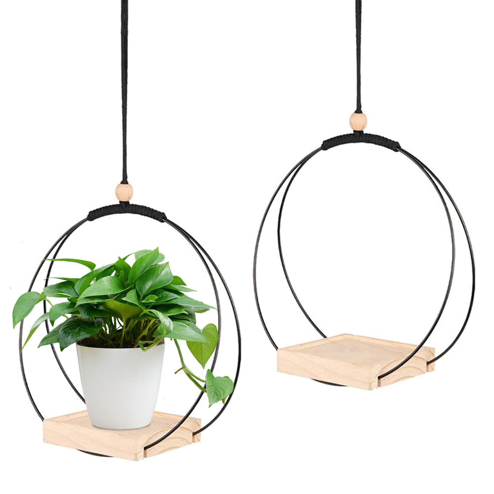 Support pour plantes suspendues au plafond ou à la fenêtre style bohème