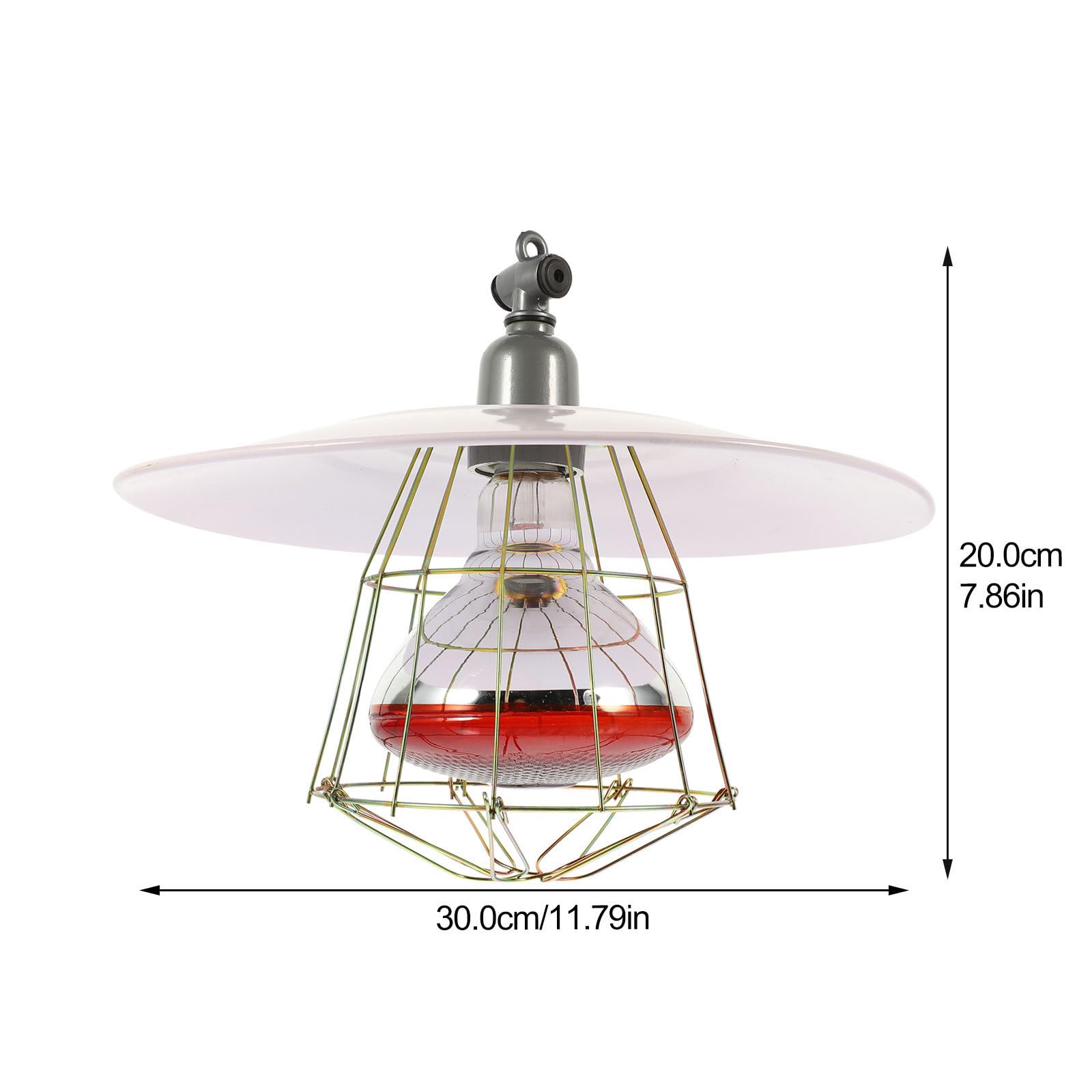 1pezzi Lampada Riscaldante per Gabbie Animali Domestici e Piccoli Maiali Protezione Anti-scottatura Struttura Rete in Metallo Luce Rossa Riscaldamento Sicuro per Colore Casuale