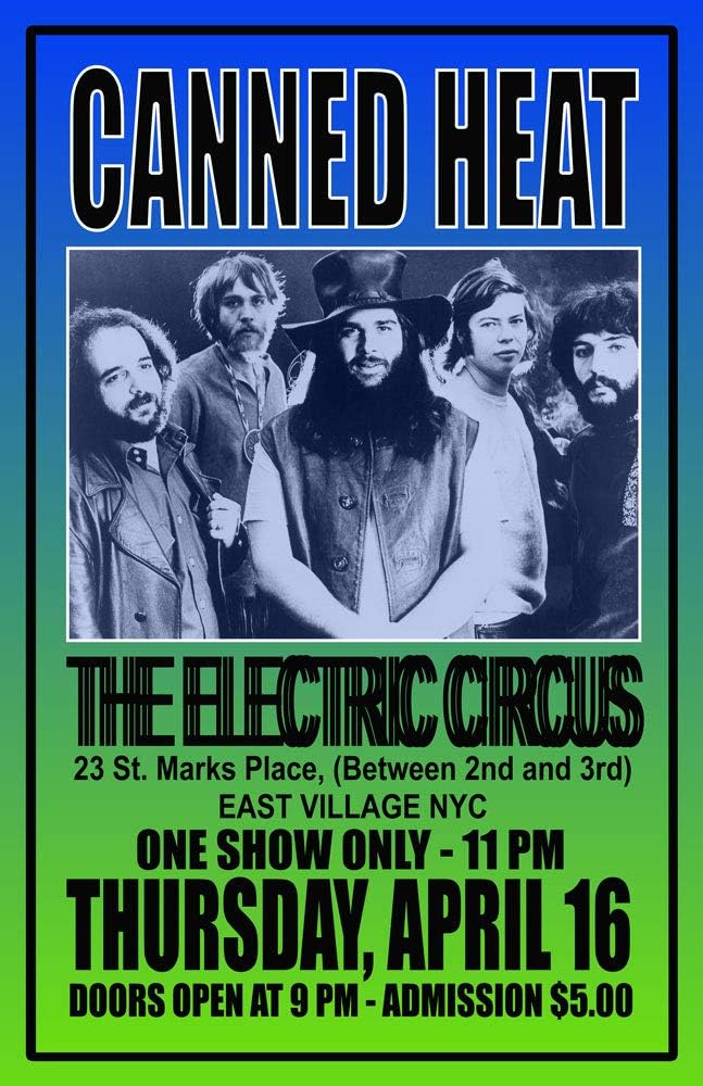 CANNED HEAT REPLICA 1970 CONCERT POSTER