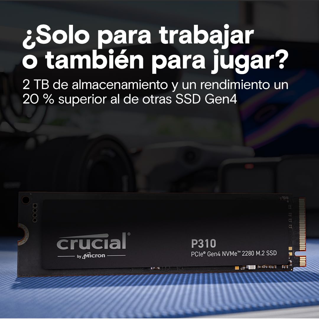 Crucial P310 SSD 1TB PCIe Gen4 NVMe M.2 2280, Disco Interno, hasta