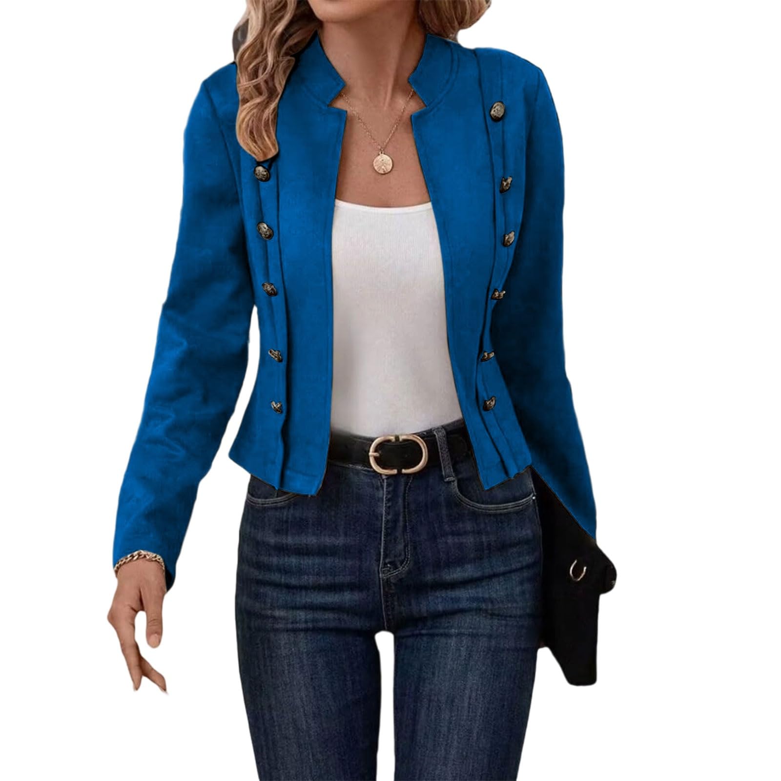 Womens Cropped Suede Blazer Jacket Spring Fall Fashion Outwear Casual Lightweight Petite Fitted Office Suit
