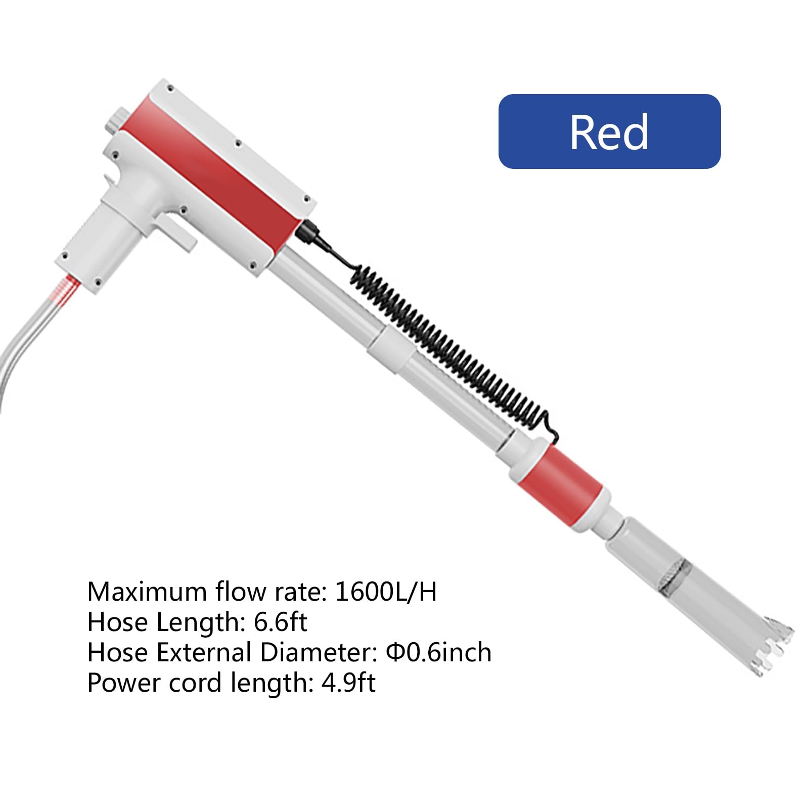 Aspirador Eléctrico De Grava para Acuarios, Bomba Sifón De Gasolina, Limpiador De Peceras con Aspirador De Agua y Grava para Acuarios(Red)