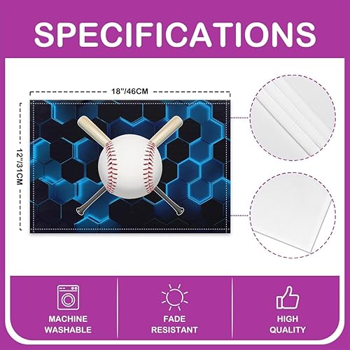 Miniatura 4 de Juego de 4 manteles individuales elegantes para mesa de comedor, juego de 4, manteles individuales de 12 x 18 pulgadas para restaurante, manteles