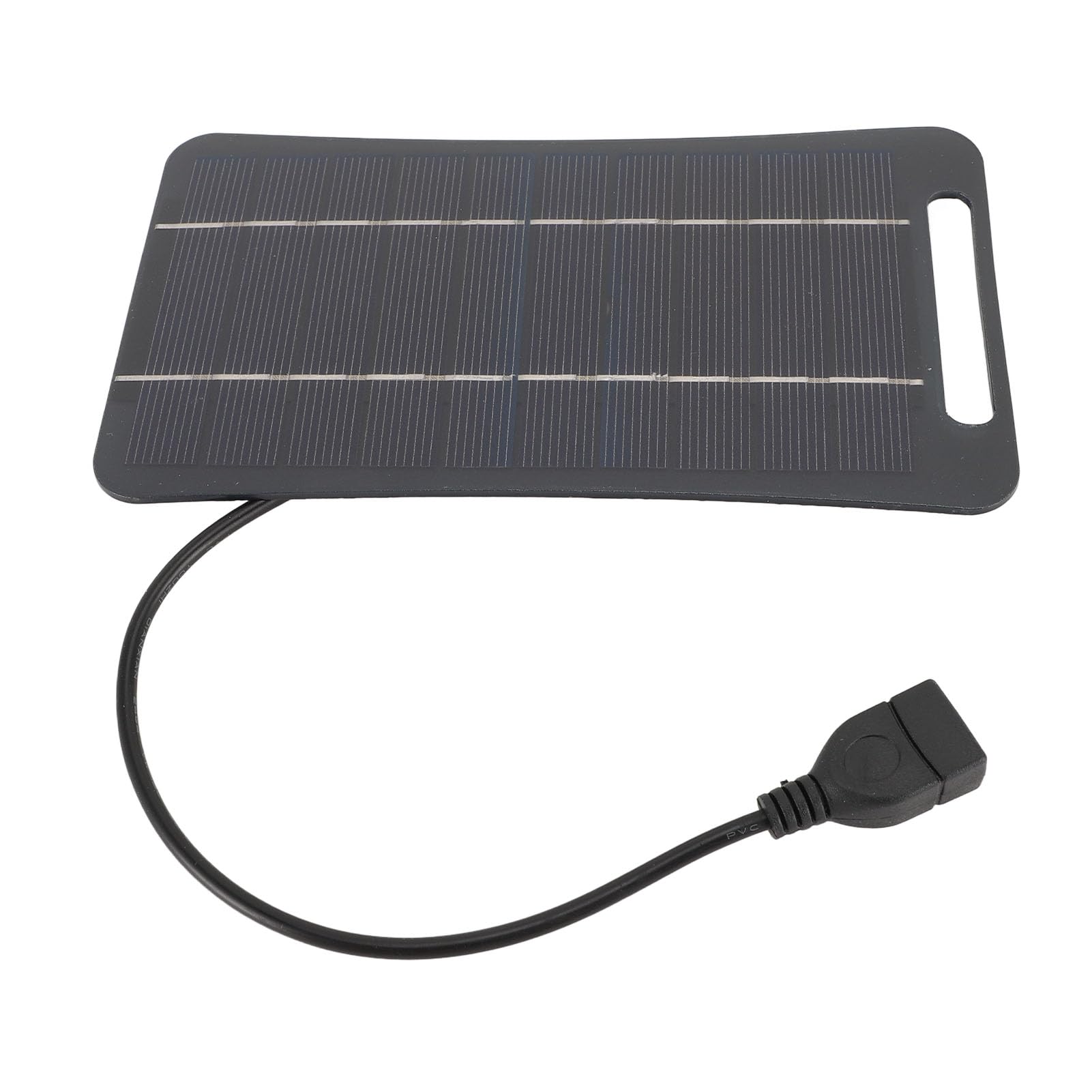 5W USB Solar Panel Charger with High Efficiency Monocrystalline Silicon for Camping, Travel, Outdoor with 5V Output (Black)