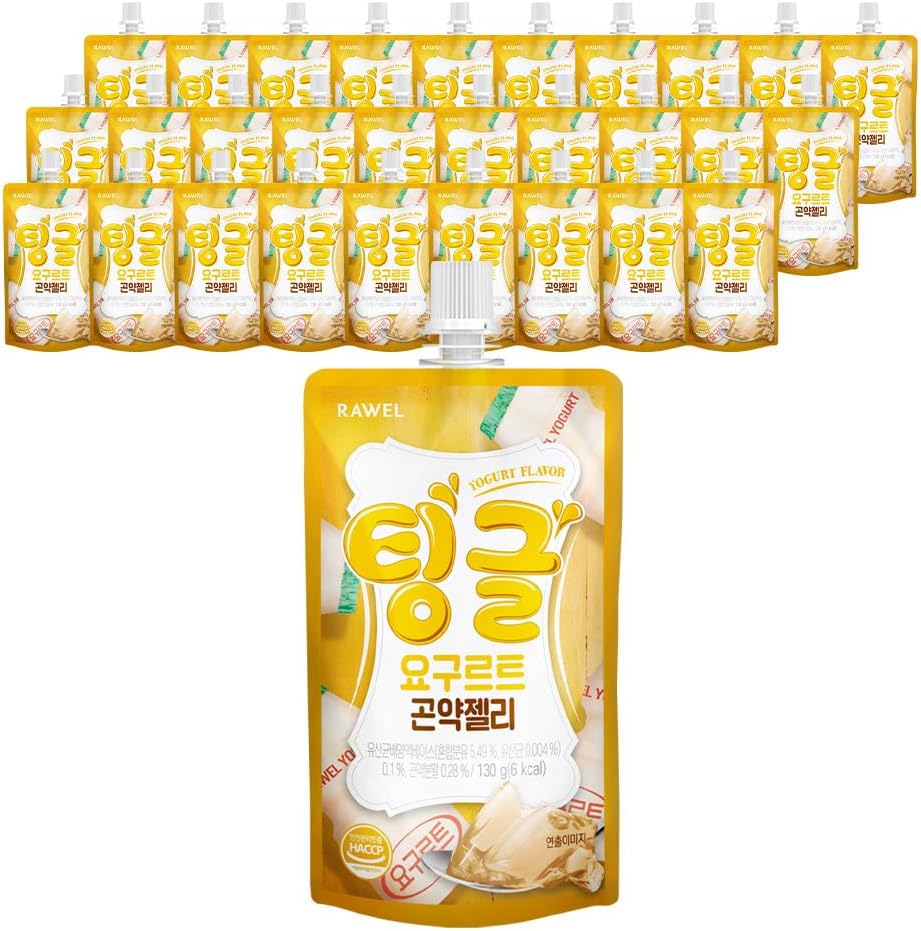 Rawel Thingle Delicious Konjac Jelly 1box (130g x 30packs) /Sugar Free/Low Calories/Drinkable Zero Sugar Jelly Dessert (Yogurt)