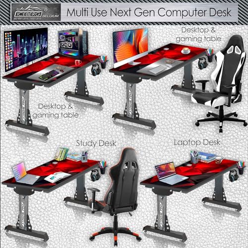 Image of Xtreme PRO Direct Theme Printed Computer Desk for Gaming, Work & Study. Large for PC, Dual Monitors, iMac, and Laptops. Metal & Engineered Wood. Black Stand Desk. 4 Feet-XPB4 (XPB425-CT-03)