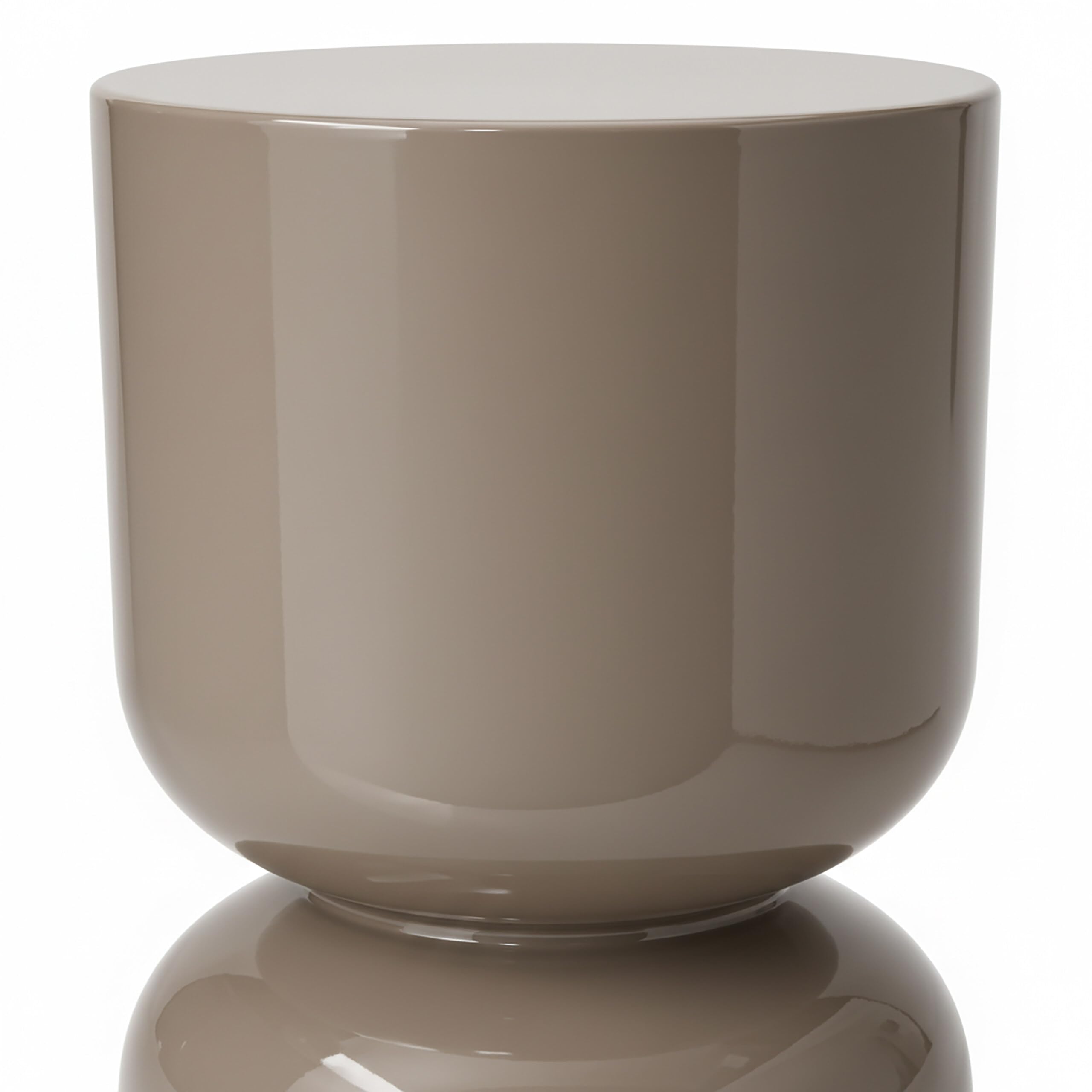 Relaxdays Beistelltisch, Sanduhr-Design, Wohnzimmer Dekoobjekt, Beistellhocker HxD: 46 x 36 cm, Podest, Metall, beige