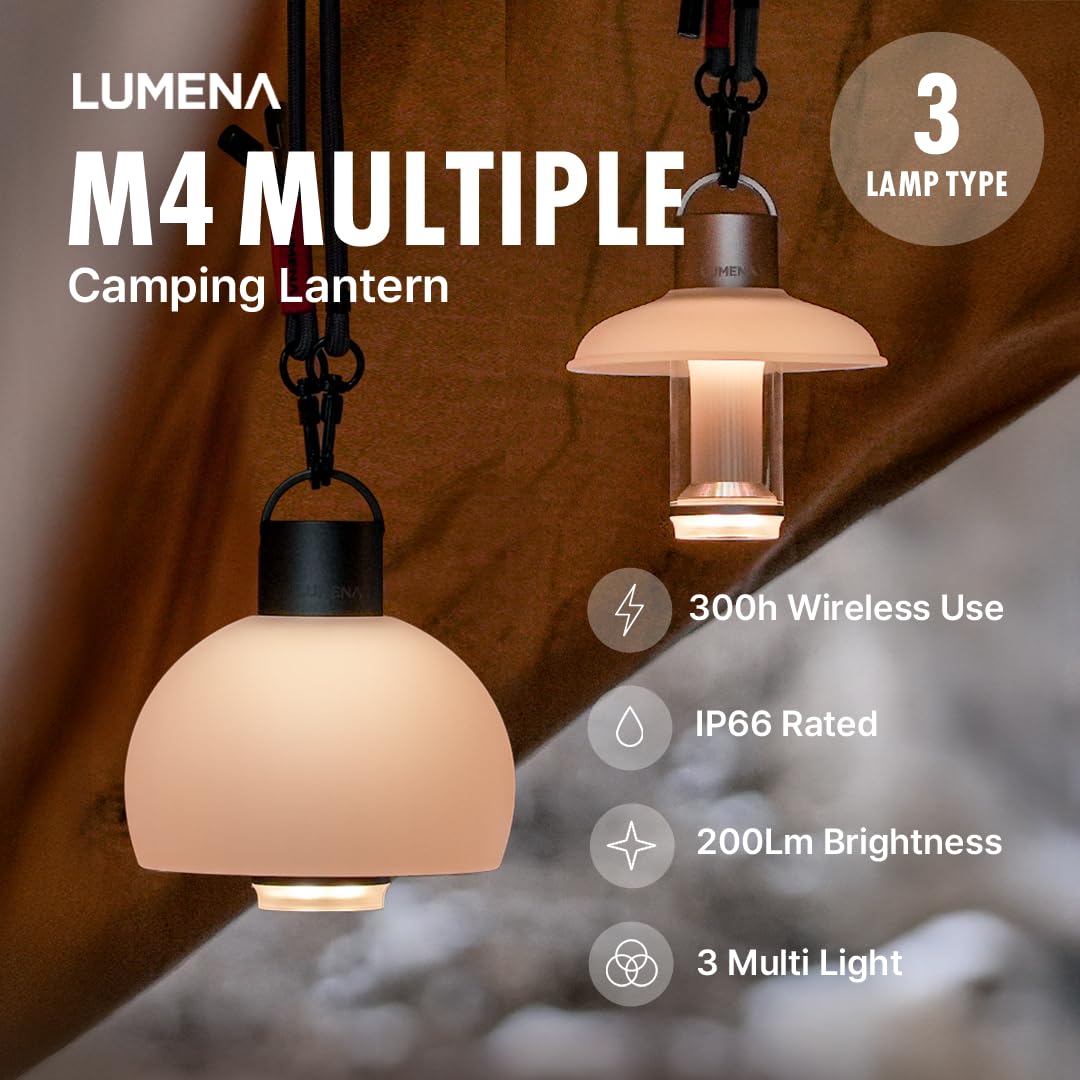 LUMENA ルーメナー マルチプルライト M4 キャンプ ランタン Amazon.com: LUMENA M4 Portable LED Lantern | Rechargeable Camping