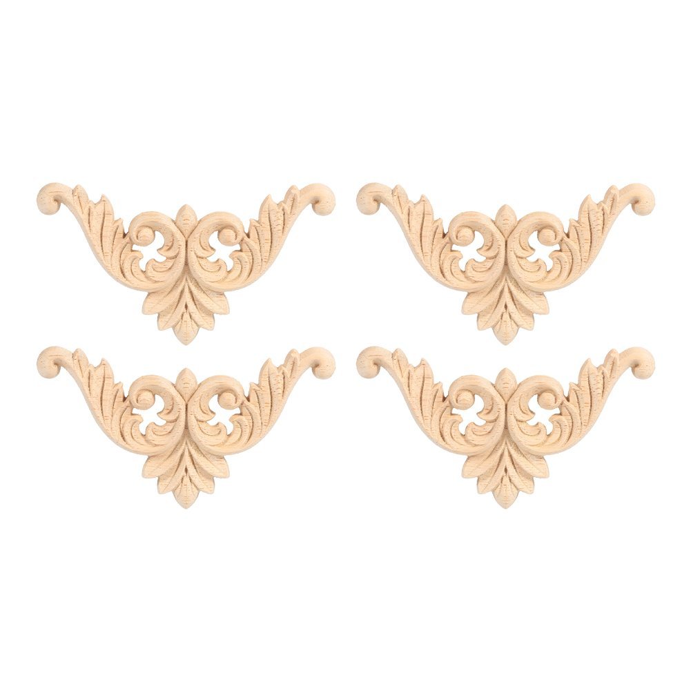 Acquista 4 pezzi 8*8 cm legno intagliato angolo onlay applique porta armadio rosa non verniciato europ in Italia a partire da 4.05