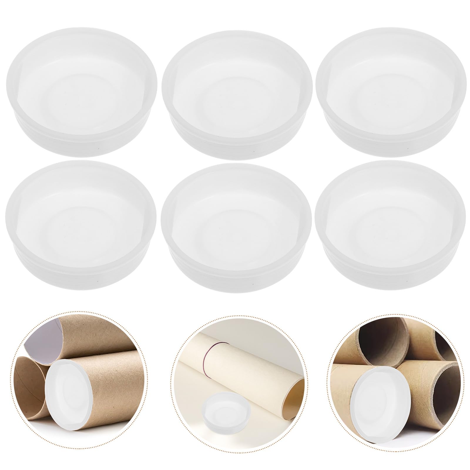 Veemoon Bouchons Ronds en Plastique Blanc pour Tubes D'affiches et Tubes D'expédition, Résistants aux Dommages, Faciles à Installer, Lot de 20 Pièces