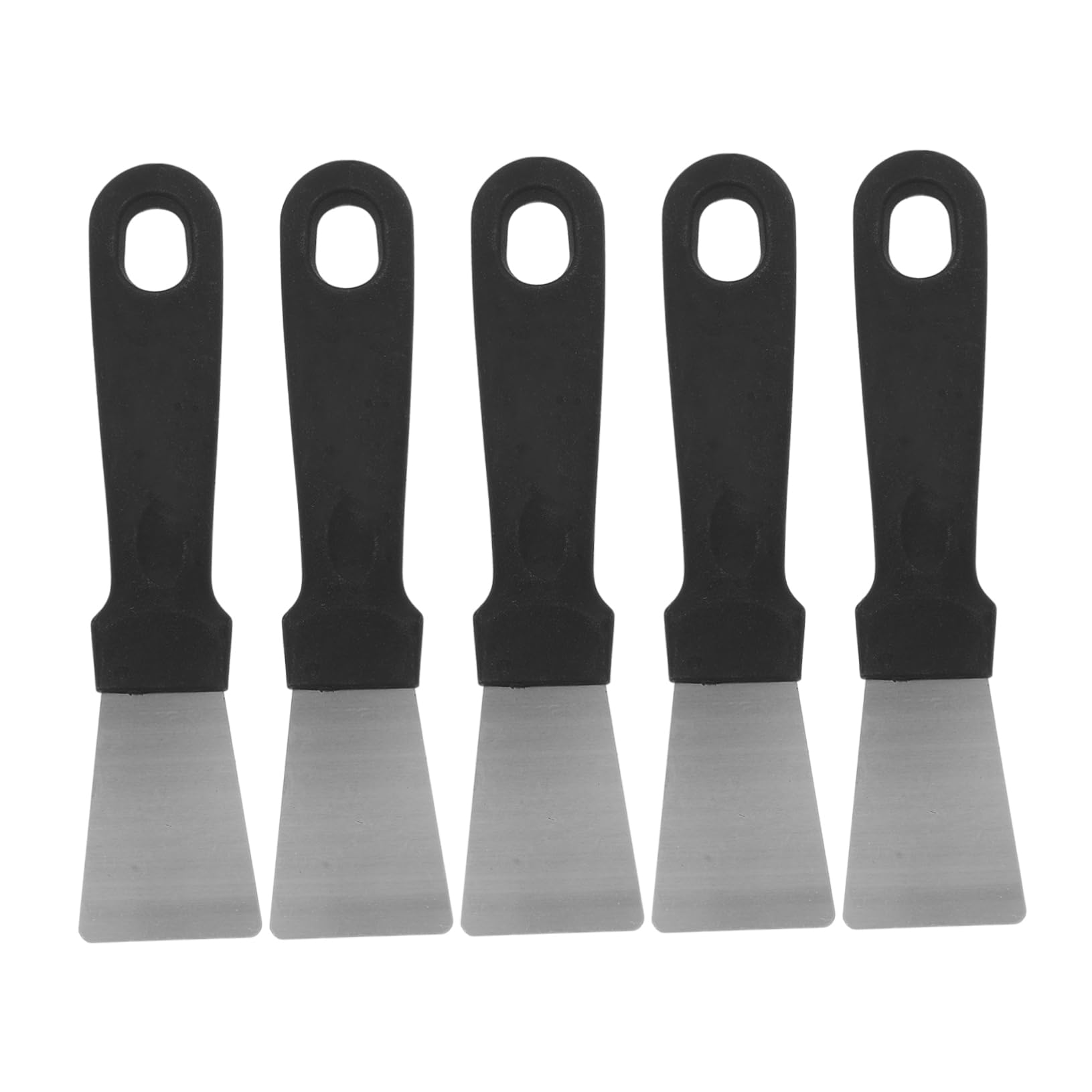 Mikinona Ergonomic Handle Stainless Steel Scraper 5-Piece Set Fridge Ice Shovel Frost Scraper Freezer Scoop Dish Scraper Pan Scraper