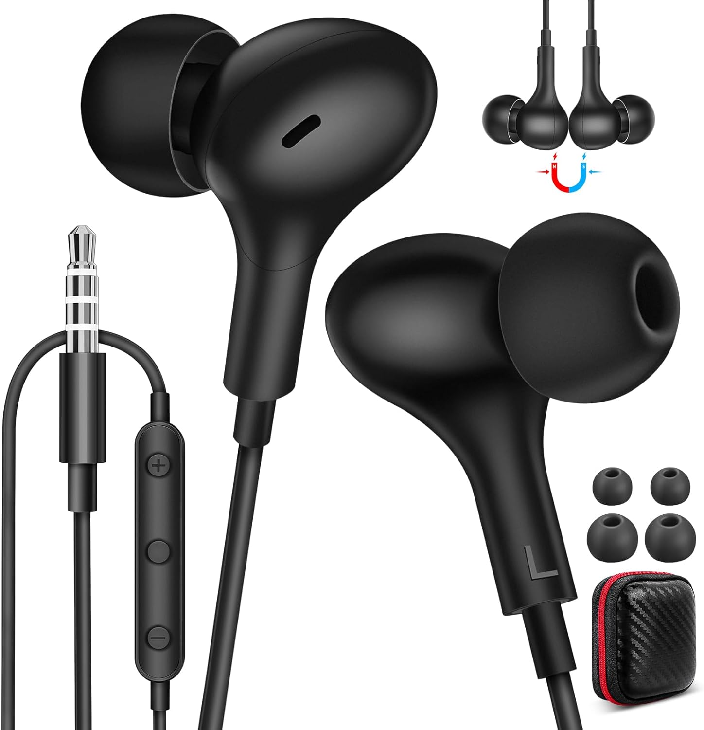 Auricolari cablati per laptop PC Chromebook cancellando il rumore auricolari con 3,5 mm plug in audio jack microfono hifi stereo chiaro controllo del volume per kindle fire nintendo switch mp3 android