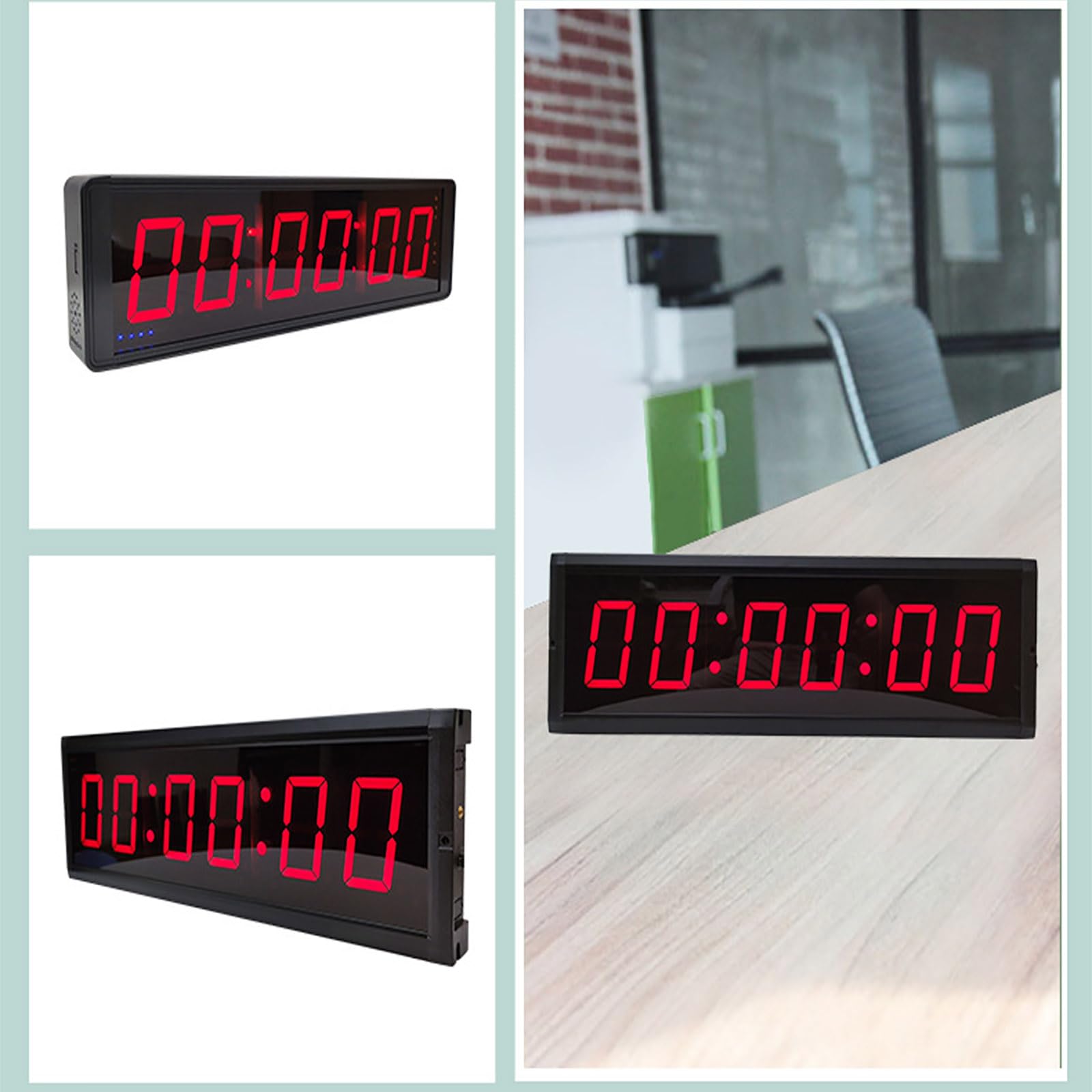 Reloj de pared digital con trípode, doble cara, 20 juegos de memoria, temporizador remoto, para gimnasio, oficina en casa