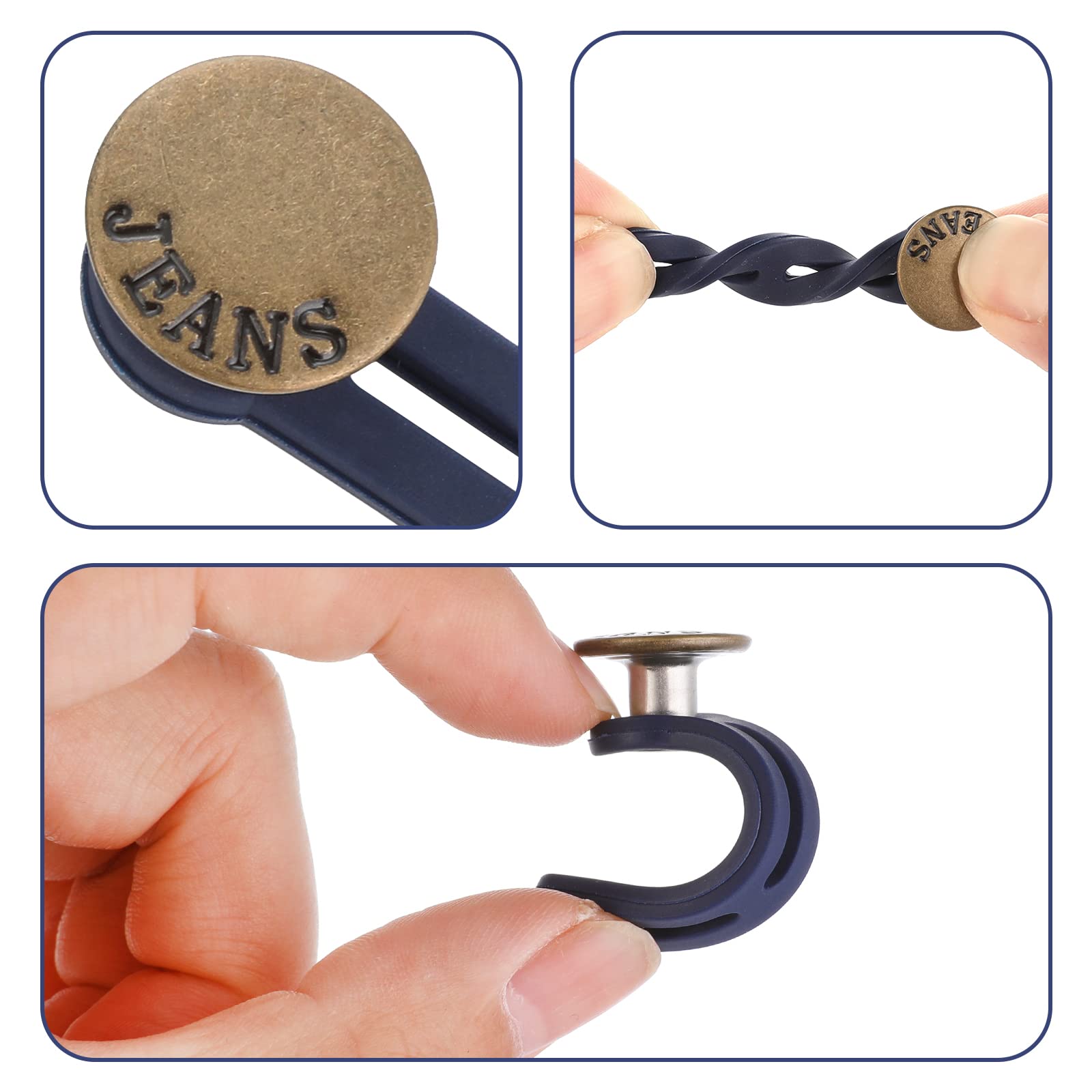 Lot De 12 Rallonges De Taille élastiques, Réglables Pour Homme Et Femme, Ensemble D'extension De Bouton Pour Pantalon En Jean (7 Couleurs